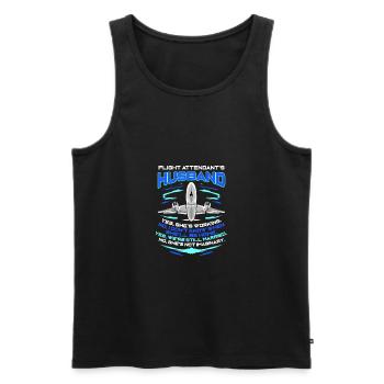 Flugbegleiter Stewardess Flugbegleiterin Steward - Männer Premium Bio Tank Top - Schwarz - Vorne - AI Model Male 178 light (178cm)