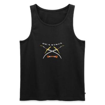Ninja - Männer Premium Bio Tank Top - Schwarz - Vorne - Michal (187cm)