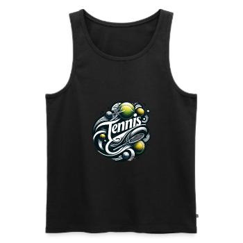 Le tennis est un sport pour les hommes et les femmes - Débardeur bio Premium Homme - noir - Devant - AI Model Male 178 light (178cm)