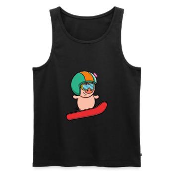 Snowboard pig lucky pig apres ski funny - Men's Premium Organic Tank Top - black - Front - Michal (187cm)