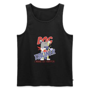 dog trainer - Men's Premium Organic Tank Top - black - Front - AI Model Male 178 light (178cm)