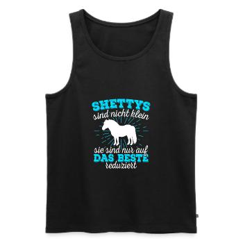 Shetty Shetland Pony Pferd Reiterin Damen Mädchen - Männer Premium Bio Tank Top - Schwarz - Vorne - Michal (187cm)