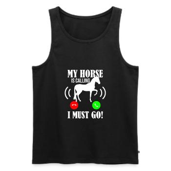 Pferd rufen - Männer Premium Bio Tank Top - Schwarz - Vorne - Michal (187cm)