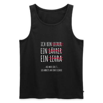 Lustig Lehrer Lehrerin Schule Lehramt Unterricht - Männer Premium Bio Tank Top - Schwarz - Vorne - Michal (187cm)