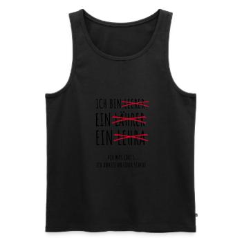 Lustig Lehrer Lehrerin Schule Lehramt Unterricht - Männer Premium Bio Tank Top - Schwarz - Vorne - Michal (187cm)