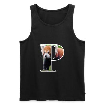 Panda Rot - Männer Premium Bio Tank Top - Schwarz - Vorne - Michal (187cm)