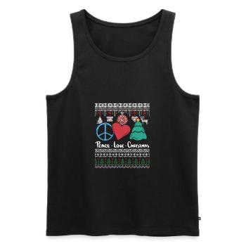 Ugly Weihnachten X-Mas Friedenpeace love christmax - Männer Premium Bio Tank Top - Schwarz - Vorne - Michal (187cm)