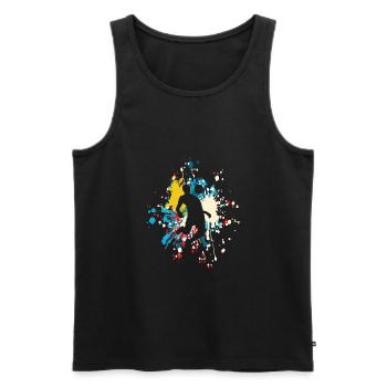 Soccer Stop The Ball Color Splash - Men's Premium Organic Tank Top - black - Front - Michal (187cm)