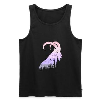 Steinbock - Männer Premium Bio Tank Top - Schwarz - Vorne - AI Model Male 178 light (178cm)