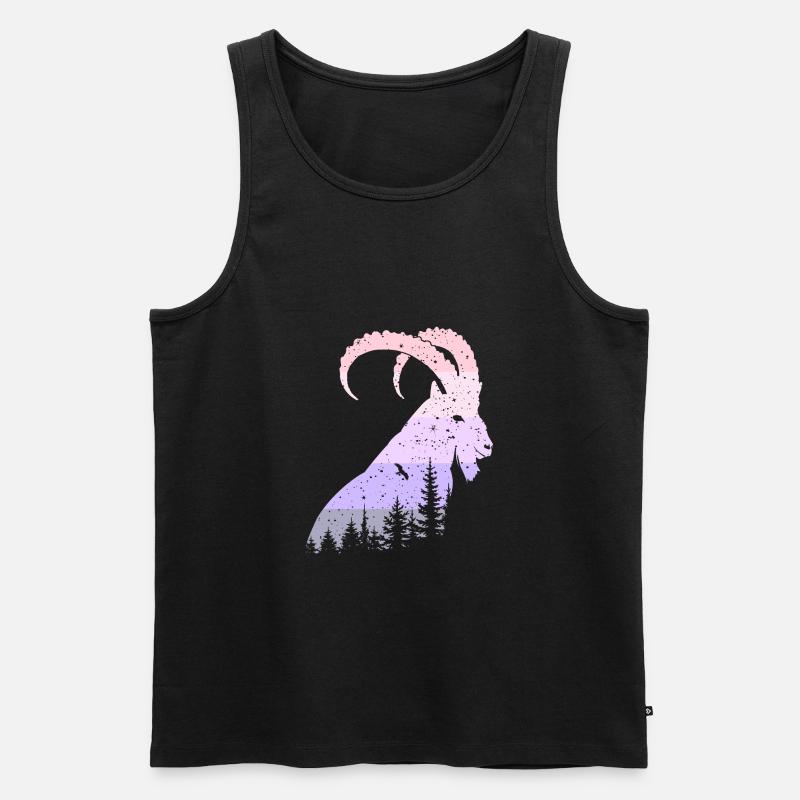 Steinbock - Männer Premium Bio Tank Top - Schwarz