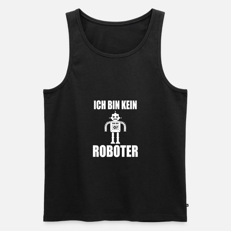 Ich bin kein Roboter - Männer Premium Bio Tank Top - Schwarz