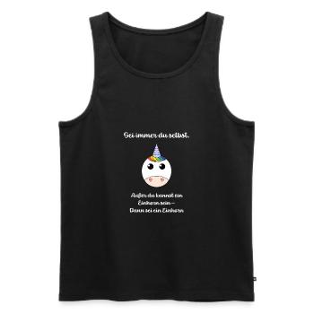 Sei ein Einhorn - Männer Premium Bio Tank Top - Schwarz - Vorne - Michal (187cm)