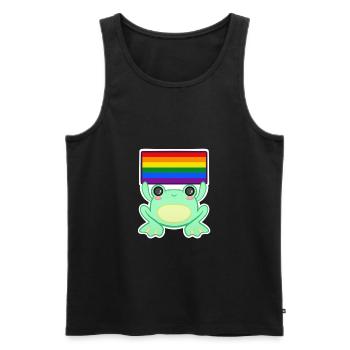 Froggy Pride - Men's Premium Organic Tank Top - black - Front - Michal (187cm)