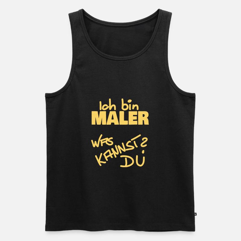 Ich bin Maler - Männer Premium Bio Tank Top - Schwarz