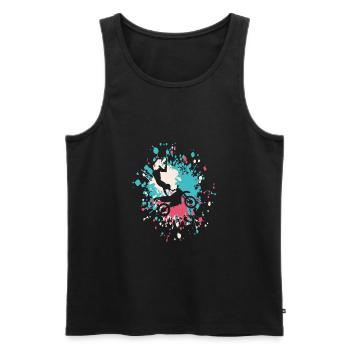 Motocross Style Color Splash - Men's Premium Organic Tank Top - black - Front - Michal (187cm)