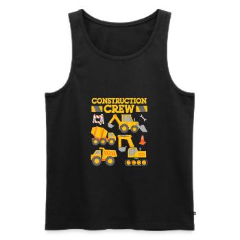 Construction Crew Worker Excavator Equipment Gift - Men's Premium Organic Tank Top - black - Front - AI Model Male 178 light (178cm)