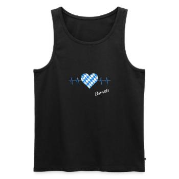 Bayern Herzschlag Herz für Bayern Oida Bavaria - Männer Premium Bio Tank Top - Schwarz - Vorne - Michal (187cm)