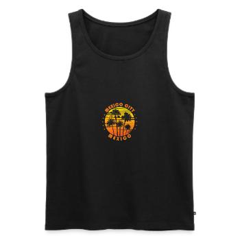Retro Mexiko-Stadt Mexiko Souvenir Vintage Palme - Männer Premium Bio Tank Top - Schwarz - Vorne - Michal (187cm)