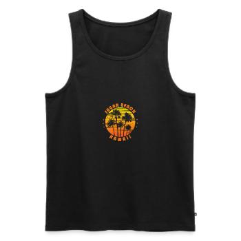 Rétro Sugar Beach Maui Hawaii Souvenir Vintage - Débardeur bio Premium Homme - noir - Devant - Michal (187cm)