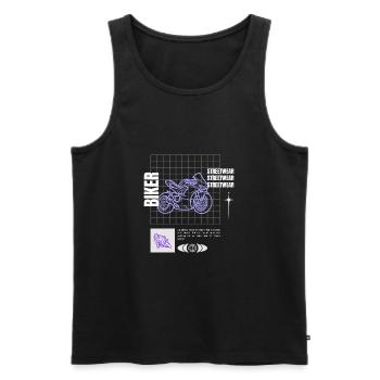 streetwear motard - Débardeur bio Premium Homme - noir - Devant - Michal (187cm)