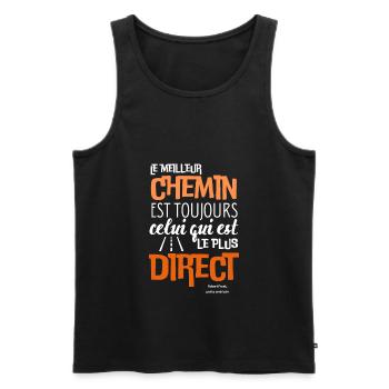 Citation Positive Le meilleur Chemin WHITE - Débardeur bio Premium Homme - noir - Devant - AI Model Male 178 light (178cm)