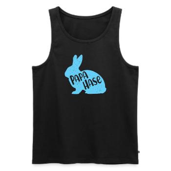 Papa Hase Frohe Ostern Vater Hasenpapa Osterhase - Männer Premium Bio Tank Top - Schwarz - Vorne - Michal (187cm)