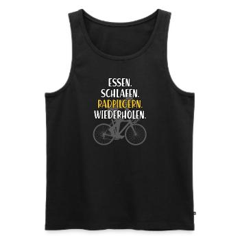 Radpilgern Fahrrad Wandern Pilgern Rad Pilger - Männer Premium Bio Tank Top - Schwarz - Vorne - AI Model Male 178 light (178cm)