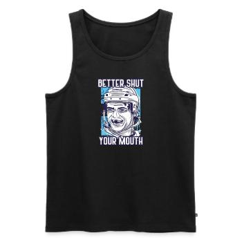Eishockey Ice Hockey Zahnloser Spieler Hockeyspiel - Männer Premium Bio Tank Top - Schwarz - Vorne - Michal (187cm)