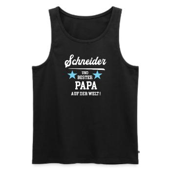 Schneider Bester Papa Vatertag Geburtstag - Männer Premium Bio Tank Top - Schwarz - Vorne - AI Model Male 178 light (178cm)