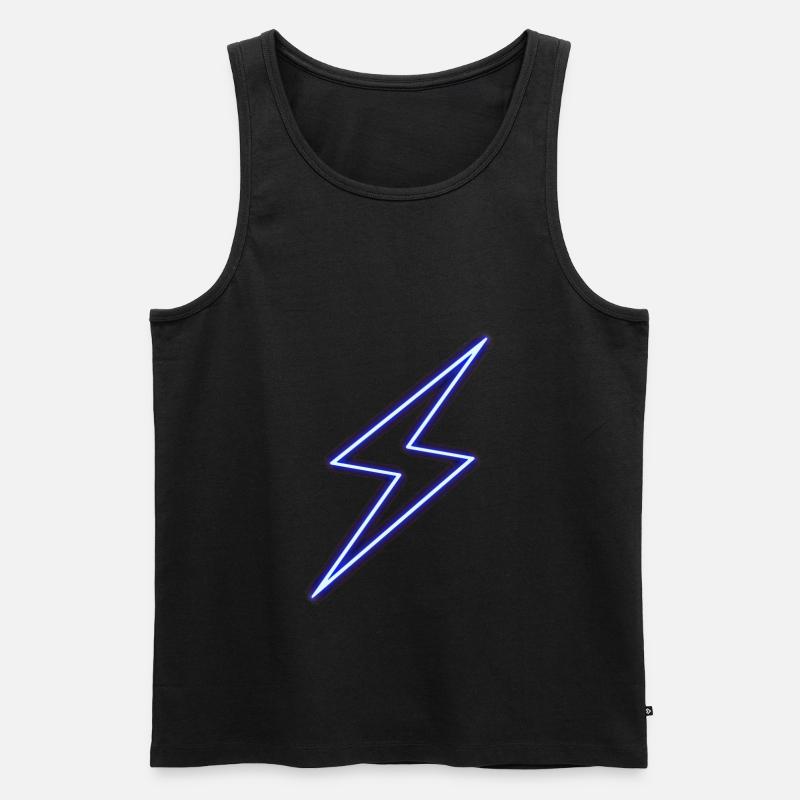 Neon-Blitzbolt - Männer Premium Bio Tank Top - Schwarz