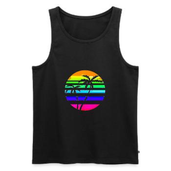 Palm trees | Summer | Sun | Holiday - Men's Premium Organic Tank Top - black - Front - Michal (187cm)