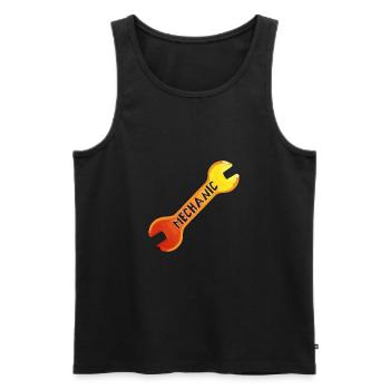 Mechanic | Mechanic | Occupation - Men's Premium Organic Tank Top - black - Front - Michal (187cm)