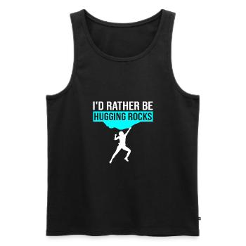 I'd Rather Be Hugging Rocks Bouldering Climbing Cl - Männer Premium Bio Tank Top - Schwarz - Vorne - Michal (187cm)
