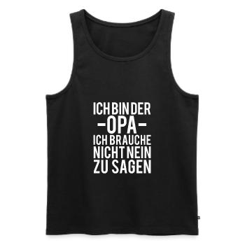 Opa - Männer Premium Bio Tank Top - Schwarz - Vorne - Michal (187cm)