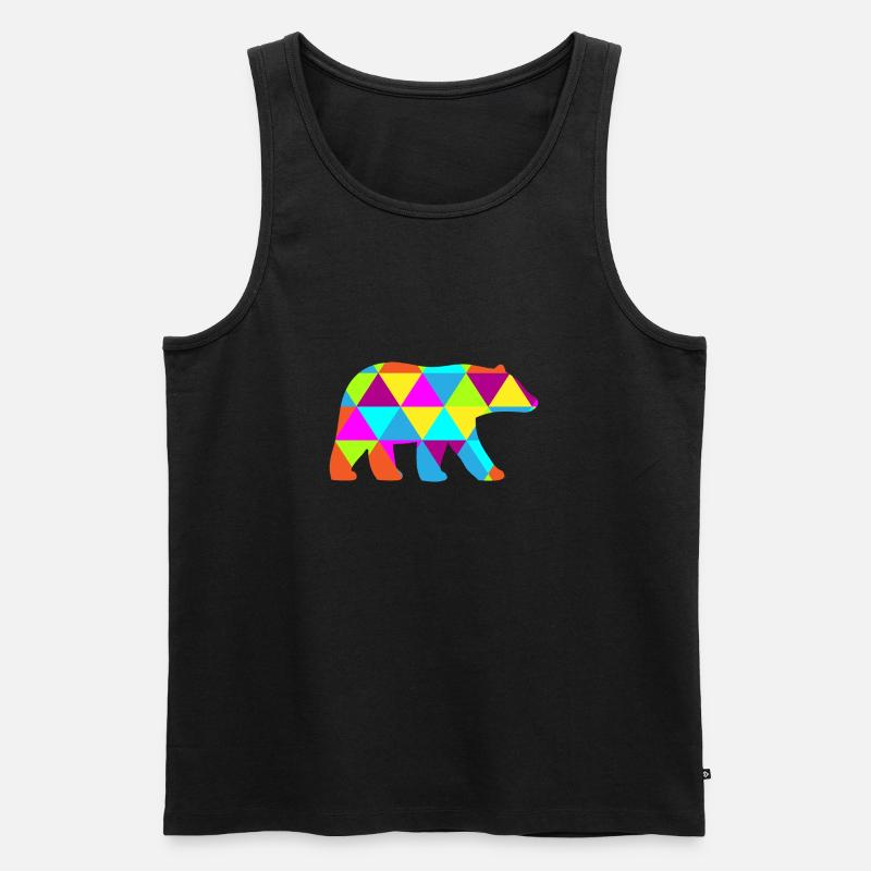 Polygon Bär - Männer Premium Bio Tank Top - Schwarz