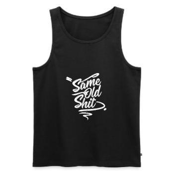 Every day the same ... Same Day Old Shit - Men's Premium Organic Tank Top - black - Front - AI Model Male 178 light (178cm)