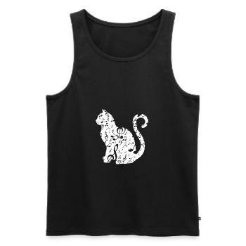Music Lover Cat - Männer Premium Bio Tank Top - Schwarz - Vorne - Michal (187cm)