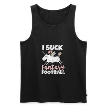 I suck at Fantasy football - Men's Premium Organic Tank Top - black - Front - AI Model Male 178 light (178cm)