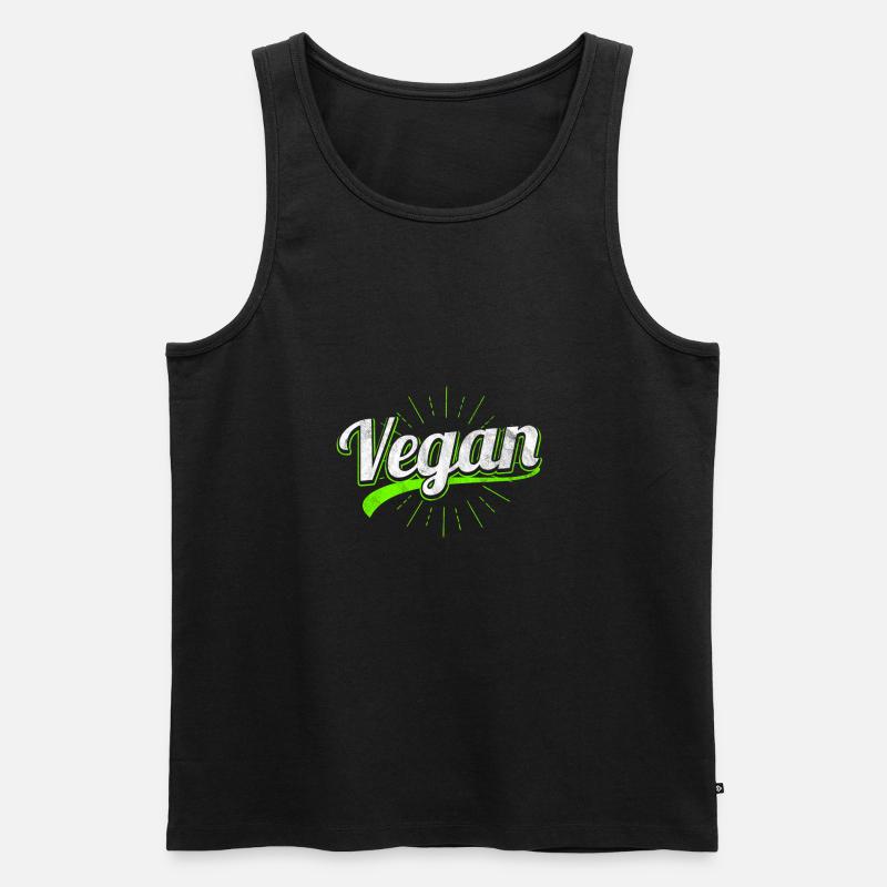 Ich bin Veganer - Männer Premium Bio Tank Top - Schwarz