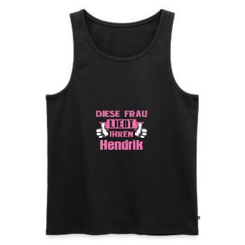 Diese Frau liebt ihren Hendrik - Männer Premium Bio Tank Top - Schwarz - Vorne - Michal (187cm)