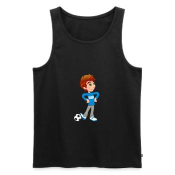 Boy Soccer Player - Männer Premium Bio Tank Top - Schwarz - Vorne - AI Model Male 178 light (178cm)