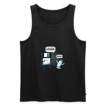 Diskette USB-Stick Retro - Männer Premium Bio Tank Top - Schwarz - Vorne - AI Model Male 178 light (178cm)
