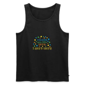 Menschen sind wie Mathe, ich hasse Mathe - Männer Premium Bio Tank Top - Schwarz - Vorne - Michal (187cm)