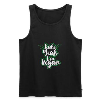 Yes, I am vegan gift - Men's Premium Organic Tank Top - black - Front - AI Model Male 178 light (178cm)