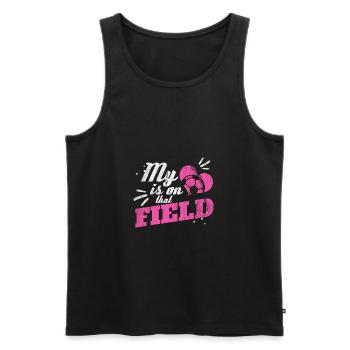 My heart is on the football field - gift - Men's Premium Organic Tank Top - black - Front - AI Model Male 178 light (178cm)