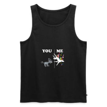 You Me Einhorn Geschenk - Männer Premium Bio Tank Top - Schwarz - Vorne - Michal (187cm)