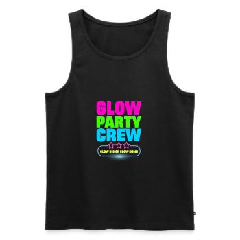 Glow party Crew - Men's Premium Organic Tank Top - black - Front - AI Model Male 178 light (178cm)