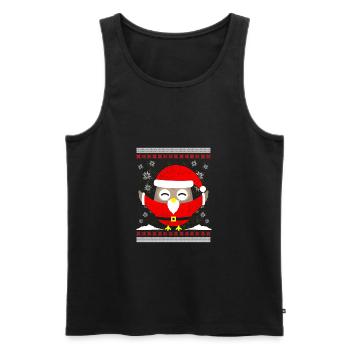 Christmas owl / gift - Men's Premium Organic Tank Top - black - Front - Michal (187cm)