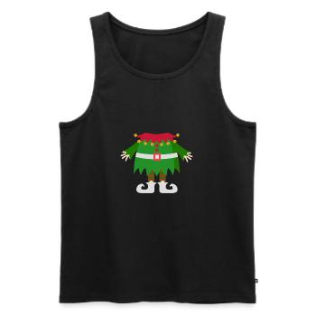 Christmas - Gift - Ugly - Christmas Gnome - Men's Premium Organic Tank Top - black - Front - Michal (187cm)