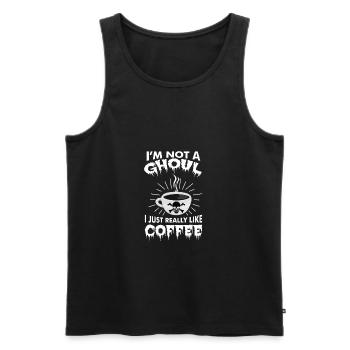 Non goule Just Like Coffee Café shirt - Débardeur bio Premium Homme - noir - Devant - AI Model Male 178 light (178cm)